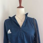 Adidas  Quarter Zip Navy Blue Long Sleeve Athletic Top (NWT) Photo 3
