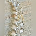 Vintage Graduated Crystal Glass Faceted Beaded Necklace White Photo 5