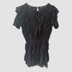 Love Shack Fancy  Natasha Mini Dress Women’s Lg Black Ruffle Tiered 100% Cotton Photo 7