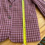 Sundance  Womens The Lisa Blazer Jacket Size Medium Pink Plaid Wool Blend Lined Photo 4