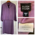 Eileen Fisher Silk Suit Set Lavender Blazer Skirt Womens Small Event Wedding Photo 15