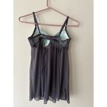 Jessica Simpson Babydoll Top Teddy Nightie Teal Blue Lace Push-Up Lingerie Sz S Photo 3