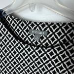 Roz & Ali  Women's Black White Diamond Belted Peplum Knit Top Size Medium Photo 1