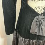 Vtg Gunne Sax by Jessica Black Velvet Gown –Sweetheart Neckline, Bow Back Sz 11 Photo 5