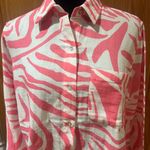 Rails  Ellis Tiger Organic Cotton Gauze Button Down Shirt Pink & White Size Small Photo 5