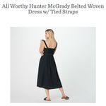 New Black All Worthy Hunter McGrady Belted Woven Dress with Tied Straps Size 12 Photo 1
