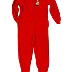 Nick & Nora Vintage Nick Nora Fox Patchwork Fleece Red Footed Pajama Size Medium Y2K Kidcore Photo 0