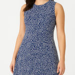 Leota for Dia & Co Women's Blue Floral Sleeveless A-Line Dress Size 1L (XL) Photo 0