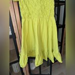 Red Dress Boutique Smocked mini dress ruffle short sleeves chartreuse fit & flare anneklein Photo 5