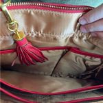 joy & iman  Red leather expandable bag Photo 3