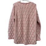 Aran Crafts Coral Merino Wool Button Up Cardigan Cable Sweater Size MEDIUM Photo 3