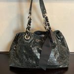 Kate Spade  Black Patent Leather Croc Pattern Shoulder Bag Satchel Tote EUC Photo 1