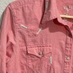 Wrangler  47 Pink Western Shirt Long Sleeve Large Cotton Embroidered Metal Button Photo 6