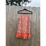 BANJUL  Women‎ Sleeveless Blouse Small Peach Gold Tank Ruffled Summer Light Date Photo 2