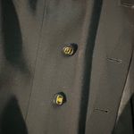 Salvatore Ferragamo  Vara Logo‎ Button Wool Collarless Jacket Blazer Black 10 Photo 2