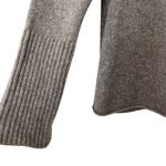 All Saints Tan Silver Metallic Thread Roll Neck Oversized Wool Blend Sweater S Photo 2