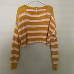 Free People  just my stripe yellow cropped sweater Photo 1
