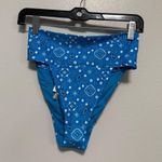 Aerie NEW  High Cut Cheek Bikini Bottom Blue Paisley NWT Size Medium Photo 0