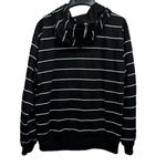 Black and White Striped Zip Front Hoodie Advance Sport Size Medium Athleisure Photo 2