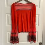 Free People Bell Sleeve Mesh Top Red Size XS Photo 1