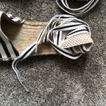 J.Crew NWOB D’Orsay Lace Up Espadrilles in Navy and White Stripe Size 7 US Shoe Photo 7