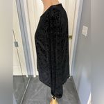 Talbots ‎ Black Velvet Burnout Damask Tie Sleeve Witchy Whimsigoth Top Photo 4