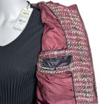 Members Only Women's Tweed Varsity Burgundy Hooded Jacket Photo 8