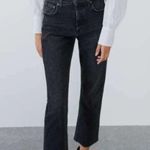 ZARA HIGH RISE TRUMPET FLARE
CROPPED DENIM JEANS — BLACK/GRAY SIZE 6 / 28 — NWT Photo 2