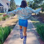 Triple Threads Silver Sequin Fringe Jacket Photo 0