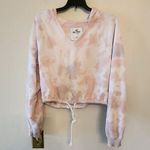 Hollister  pink tye dye cropped Hooded Sweatshirt size medium Photo 0