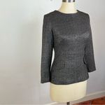 LIBBY Metallic Silver Long Sleeve Blouse Gray Size 6 Photo 1