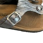 Mephisto Melinda Grey Metallic Silver Sandals Slip On Slides Size 40 10 Women's Gray Photo 3