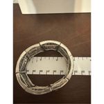 Vintage Havana Y2K Vintage Womens Chunky Floral Pink Stone Silver Tone Cuff Bracelet Feminine Photo 2