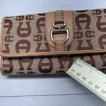 Etienne Aigner  Wallet‎ Brown Checkbook Tri Fold Wallet Royal Signature Y2k Photo 6