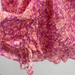 ASOS x NEW LOOK Dress Size 6 Smocked Floral Ruched Pink Orange Mini Sweetheart Photo 10