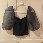 ASOS Black Puff Sleeve Top Photo 0