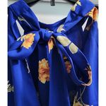 Lulus Royal Blue Floral Print Halter Neck Swing Dress Summer Party Cocktail XS Photo 5