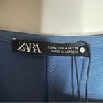 ZARA NWT Blue Padded Shoulder Tie Waist Romper Playsuit Size Medium Photo 8
