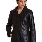 Winlit 3 Button Leather Black Blazer Sz M Jacket Trench Coat Lightweight Lined Size M Photo 1