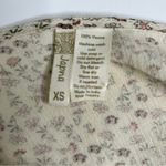 Japna ‎ Floral Print Long Sleeve Smocked Waist V Neck cropped Top Photo 5