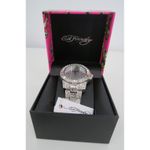 Ed Hardy  Womens Crystal Bling Watch Silver Tone Rhinestone Embellished Photo 1