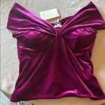 Parker Velvet Ruffle Sleeve Party Blouse Fuchsia Purple Size M NWOT Photo 8