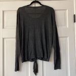Madewell  Gray Modern Tie Front Sweater Size XL Grey Crew Neck Tie Long‎ Sleeve Photo 9