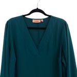 EVRI Women Teal V Neck Long Sleeve Tunic Top Plus Size 0X Loosefit Comfort Work Green Size L Photo 1