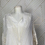 Sundance Swiss Dot Crochet Short Sleeve Top in‎ Cream Ivory Size US Small Photo 1