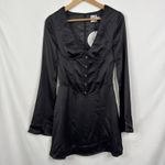 Princess Polly  Gael Long Sleeve Mini Dress Black Corset Fit Flare NWT Photo 2