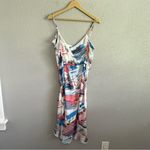 White House | Black Market WHBM Ruffle Wrap Dress Size‎ 12 in Postcard Denim Blue EUC Photo 6