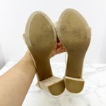 Lulus Taylor Women's Size 7 Beige Faux Suede Ankle Strap Block Heel Sandals Photo 5