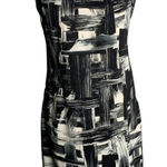 AB Studio Vintage Y2K Sleeveless Sheath Dress 6 Black White Knee Length Zipper Unlined Photo 0