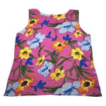 Joseph A  Qu'est-ce Que C'est Silk‎ Blend Floral Sleeveless Pink Blouse Large Photo 0